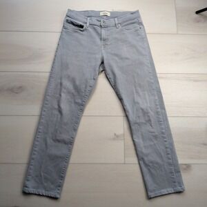 Baldwin Kansas City Jeans Mens 31x28 Gray Henley Slim Straight Denim Pants USA